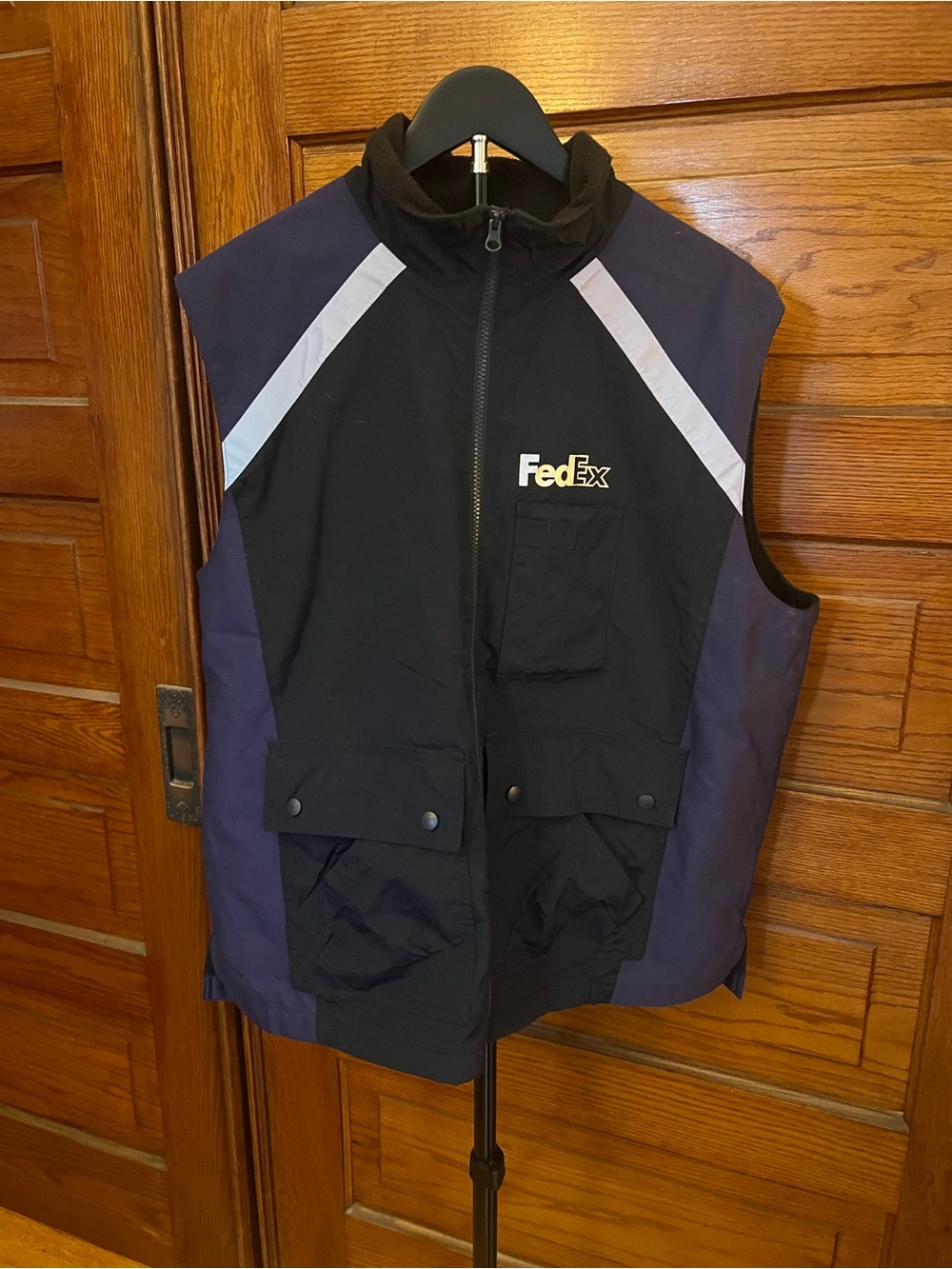 FedEx Men's Black & Navy Reflective Work Vest